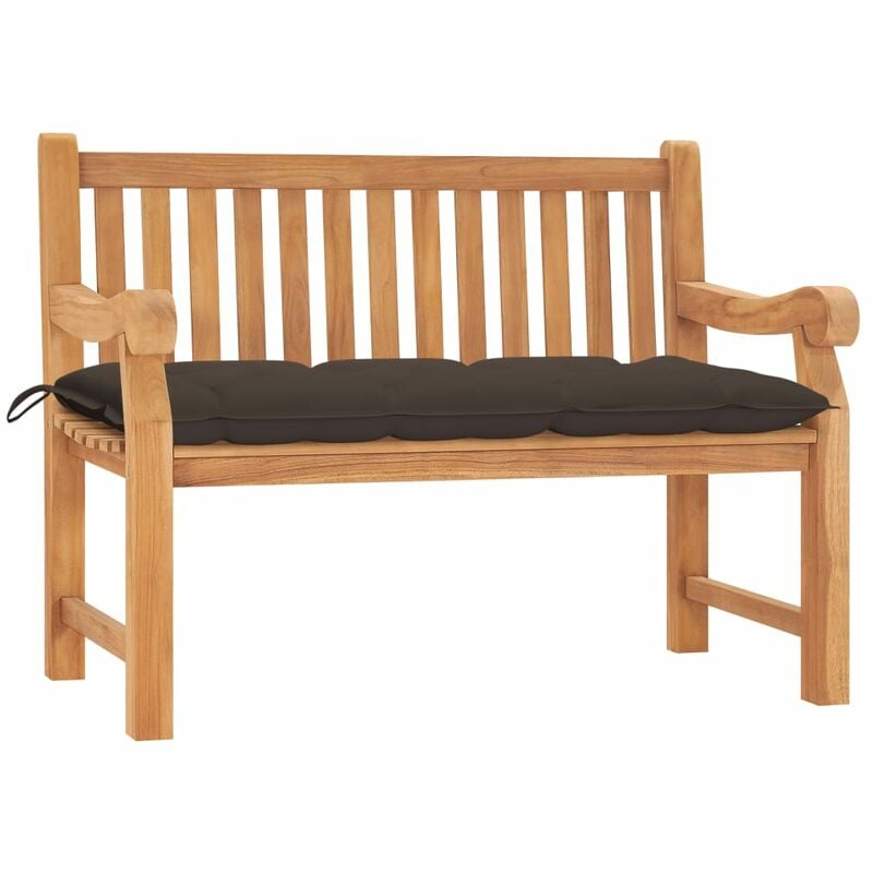

Banco de jardín madera maciza de teca con cojín 120 cm - Marrón - Vidaxl