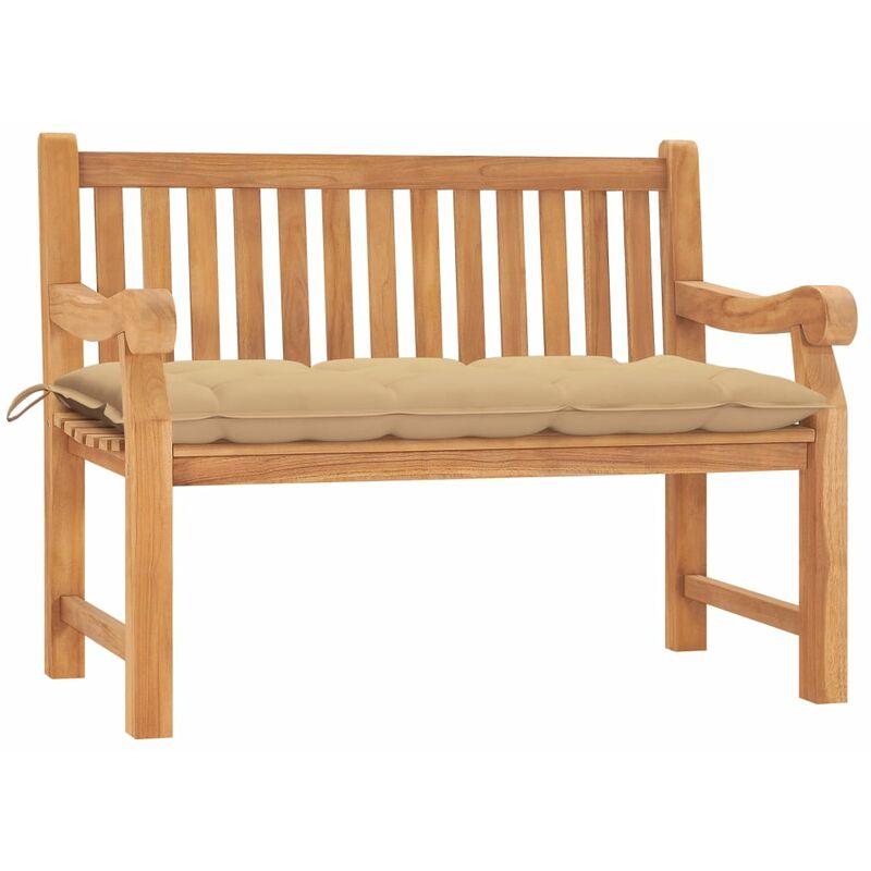 

Banco de jardín madera maciza de teca con cojín 120 cm - Amarillo - Vidaxl