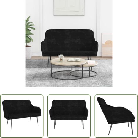 vidaXL Banco de lectura -  Banco de terciopelo negro 110x76x80 cm