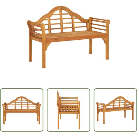 vidaXL Banco de madera -  Banco de jardín madera maciza de acacia 125 cm