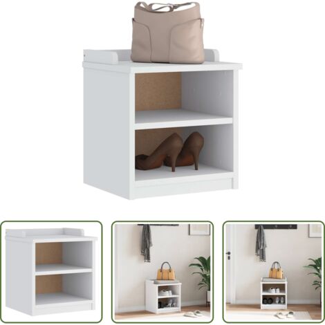 vidaXL Banco de madera -  Banco de recibidor SANDNES madera maciza pino blanco 45x40x50cm