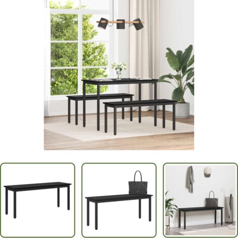 vidaXL Banco de madera -  Banco Roble Negro 110 x 35 x 45 cm Madera de ingeniería