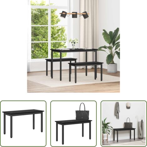 vidaXL Banco de madera -  Banco Roble Negro 80 x 35 x 45 cm Madera de ingeniería