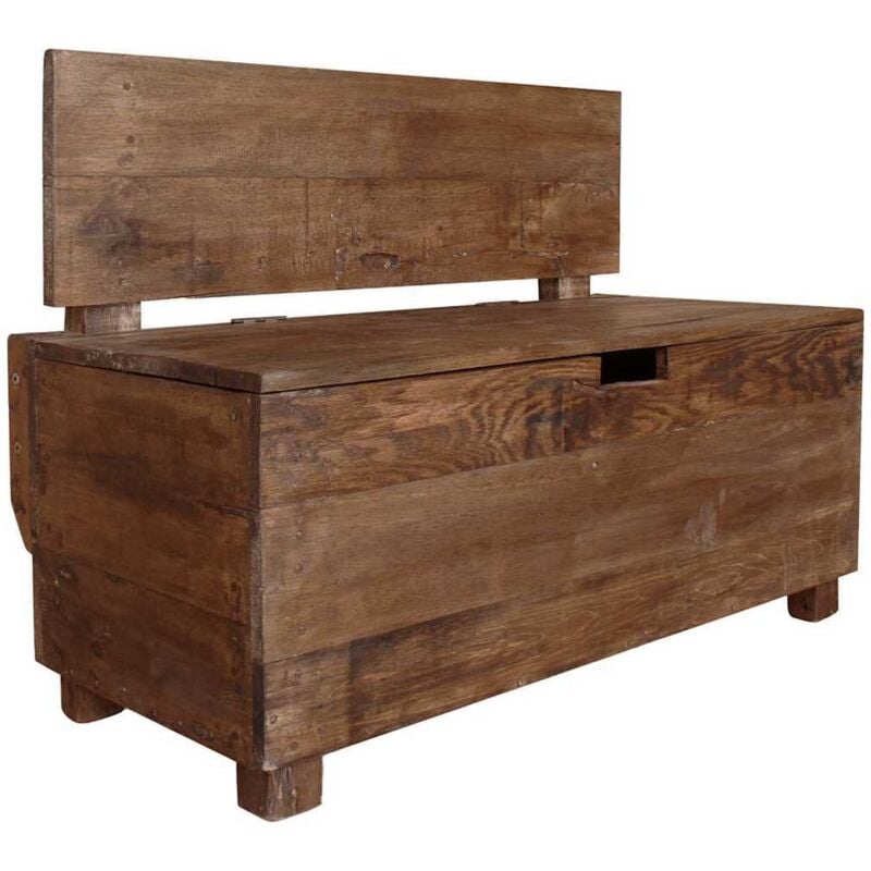 

vidaXL Banco de madera maciza reciclada 86x40x60 cm - Marrón