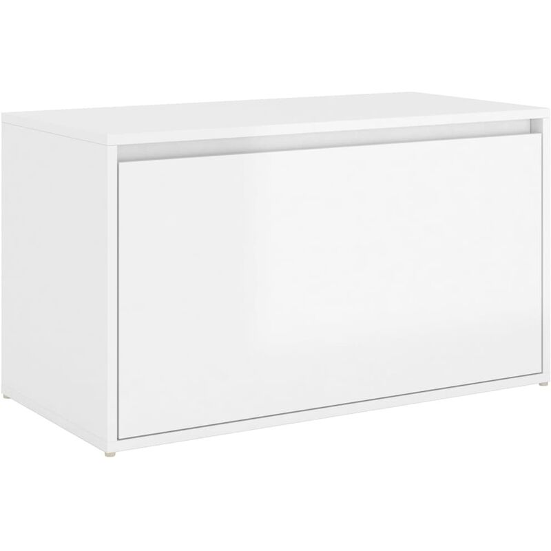 

vidaXL Banco de pasillo de aglomerado 80x40x45 cm blanco brillante - Blanco