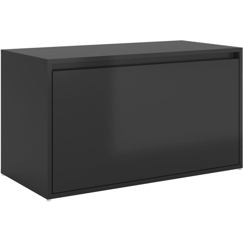 

vidaXL Banco de pasillo de aglomerado 80x40x45 cm negro brillante - Negro
