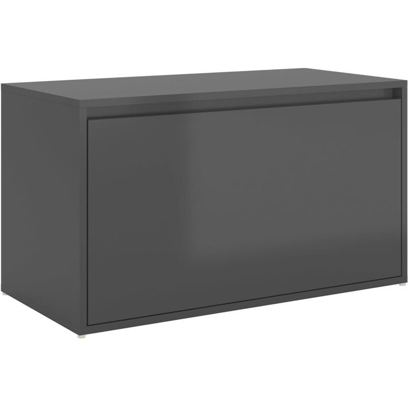 

vidaXL Banco de pasillo de aglomerado 80x40x45 cm gris brillante - Gris