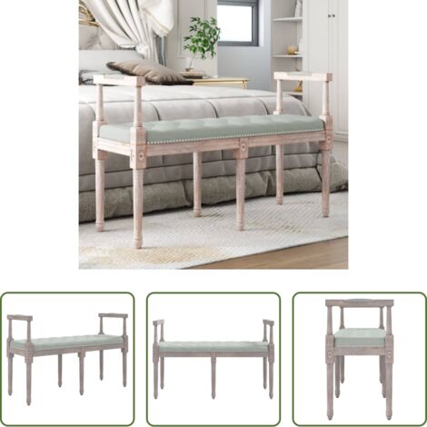 vidaXL Banco de piano -  Banco de terciopelo gris claro 110x40x70 cm