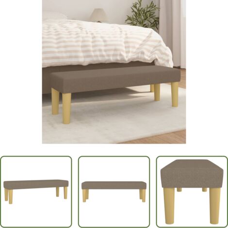 vidaXL Banco de pie de cama -  Banco de tela gris taupe 100x30x30 cm