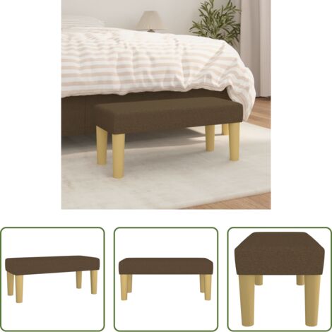 vidaXL Banco de pie de cama -  Banco de tela marrón 70x30x30 cm