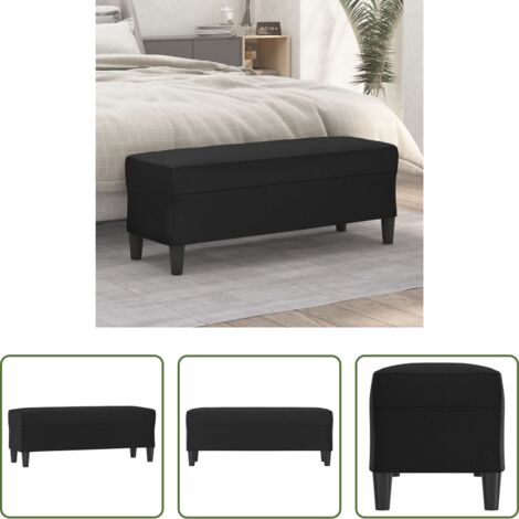 vidaXL Banco de recibidor -  Banco de cuero sintético negro 100x35x41 cm