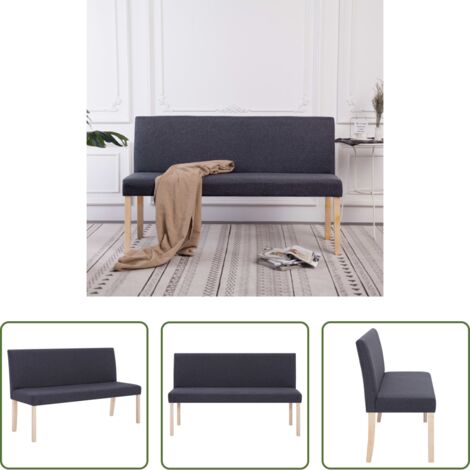 vidaXL Banco de recibidor -  Banco de poliéster 139,5 cm gris