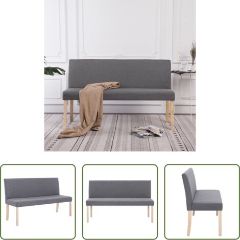 vidaXL Banco de recibidor -  Banco de poliéster 139,5 cm gris claro