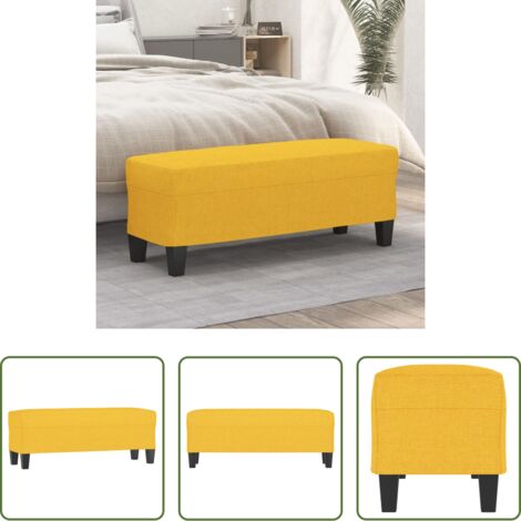 vidaXL Banco de recibidor -  Banco de tela amarillo 100x35x41 cm
