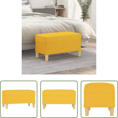 vidaXL Banco de recibidor -  Banco de tela amarillo 70x35x41 cm