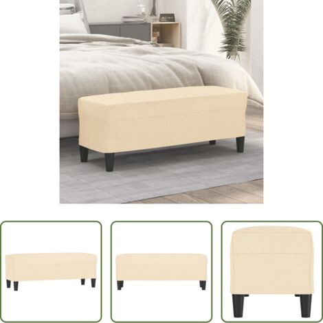 vidaXL Banco de recibidor -  Banco de tela color crema 100x35x41 cm