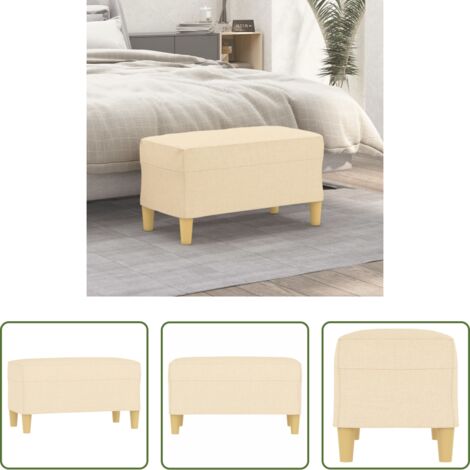 vidaXL Banco de recibidor -  Banco de tela color crema 70x35x41 cm