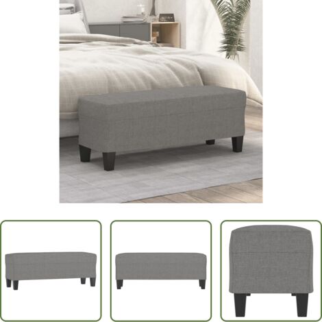 vidaXL Banco de recibidor -  Banco de tela gris oscuro 100x35x41 cm