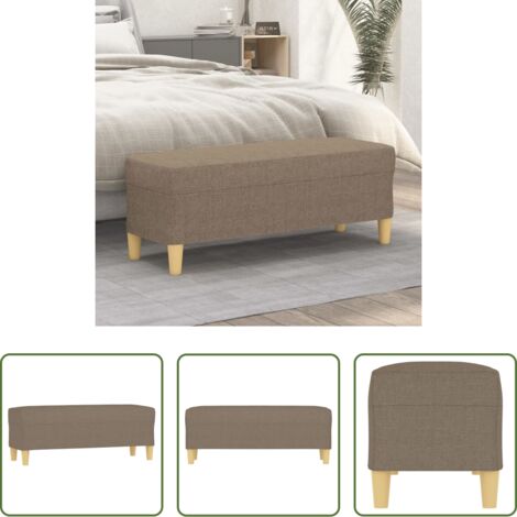 vidaXL Banco de recibidor -  Banco de tela gris taupe 100x35x41 cm
