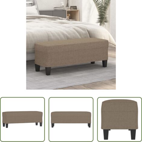 vidaXL Banco de recibidor -  Banco de tela gris taupe 100x35x41 cm