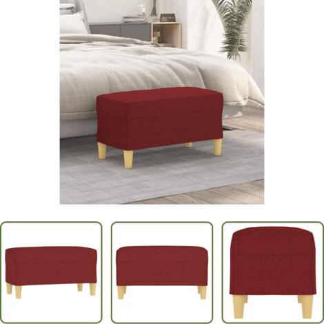 vidaXL Banco de recibidor -  Banco de tela rojo vino tinto 70x35x41 cm