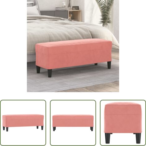 vidaXL Banco de recibidor -  Banco de terciopelo rosa 100x35x41 cm