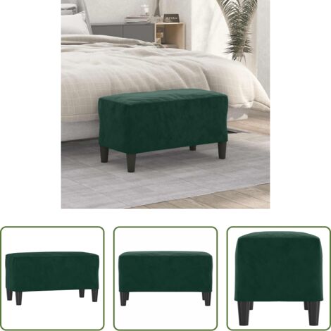 vidaXL Banco de recibidor -  Banco de terciopelo verde oscuro 70x35x41 cm