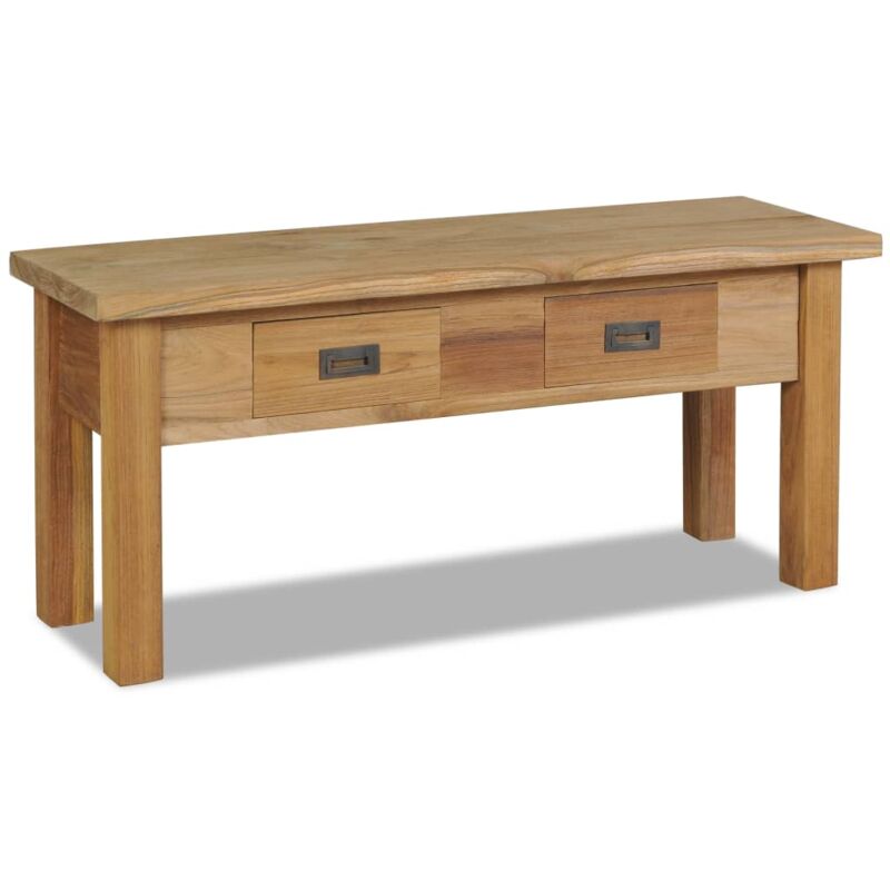 

vidaXL Banco de recibidor de madera de teca maciza 90x30x40 cm - Marrón