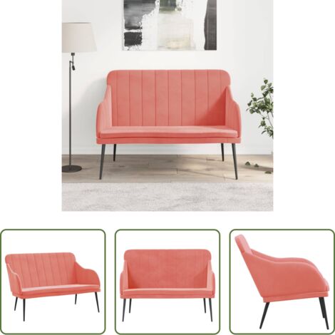 vidaXL Banco de relajación -  Banco de terciopelo rosa 110x76x80 cm