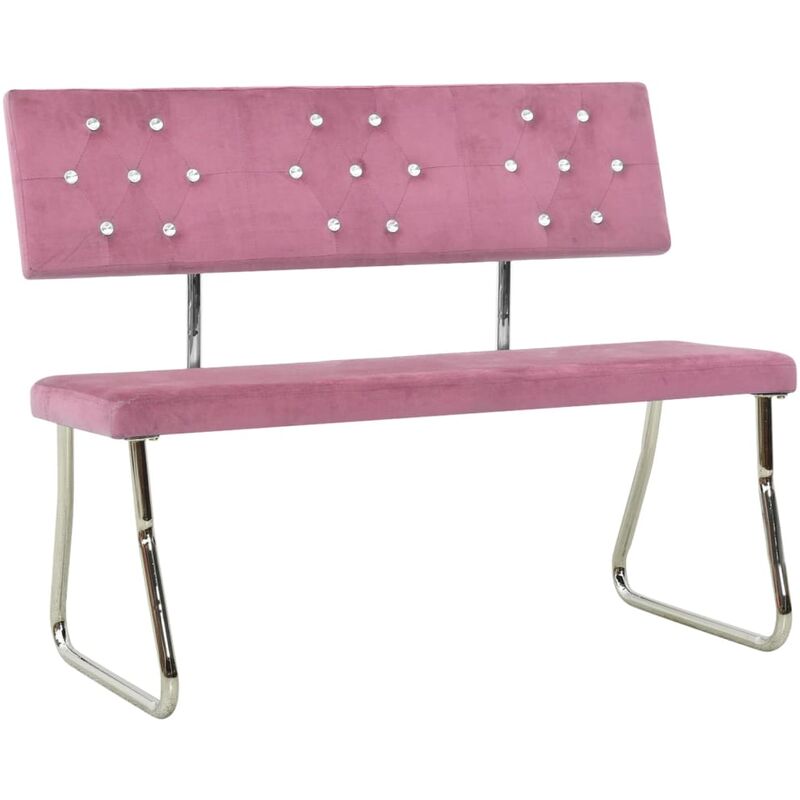

vidaXL Banco de terciopelo 110 cm rosa - Rosa