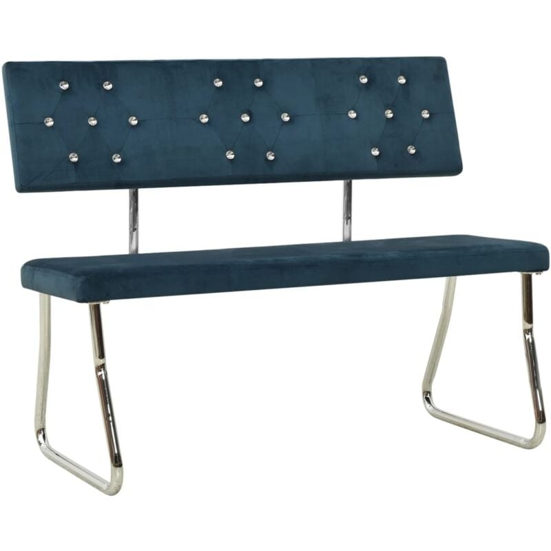 

vidaXL Banco de terciopelo 110 cm azul - Azul