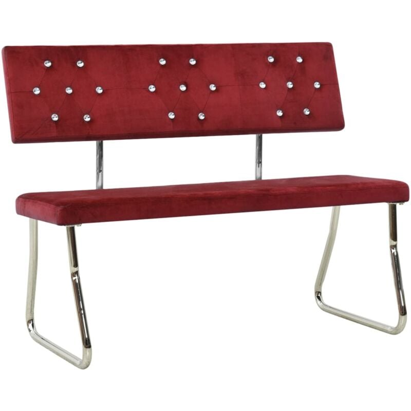 

vidaXL Banco de terciopelo 110 cm rojo tinto - Rojo