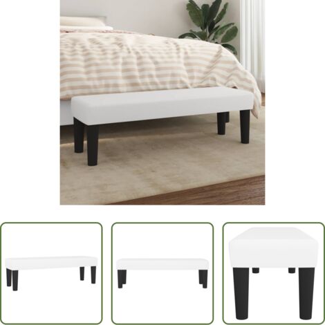 vidaXL Banco multifuncional -  Banco de cuero sintético blanco 100x30x30 cm