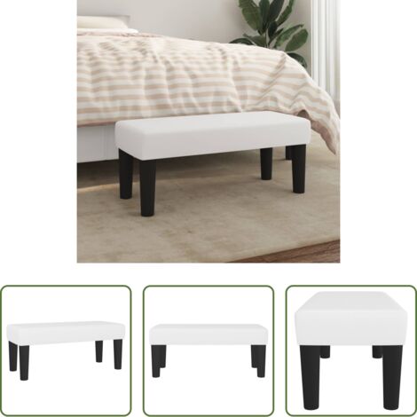 vidaXL Banco multifuncional -  Banco de cuero sintético blanco 70x30x30 cm