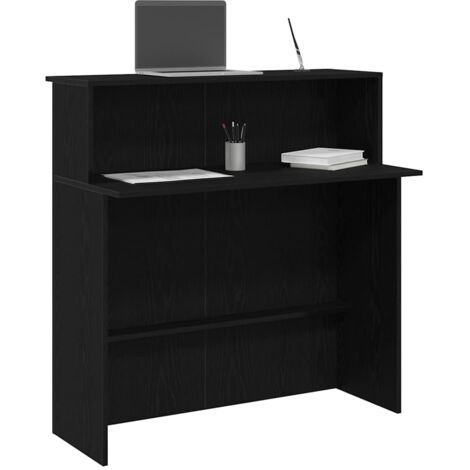 vidaXL Banco Reception Nero 100x50x103,5 cm in Legno Multistrato