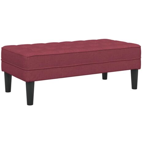 vidaXL Banco Rojo vino tinto 113 x 57 x 39 cm tela