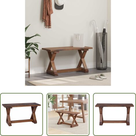 vidaXL Banco rústico -  Banco Natural 85 x 35 x 47 cm Madera maciza recuperada