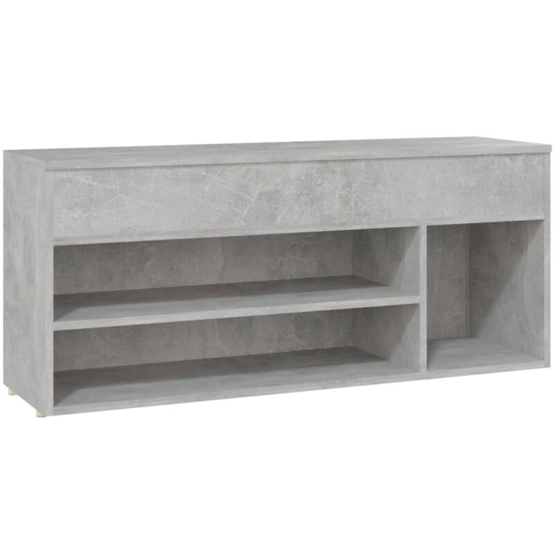 

vidaXL Banco zapatero de aglomerado gris hormigón 105x30x45 cm - Gris