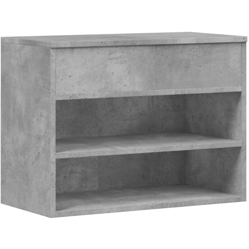 

vidaXL Banco zapatero de aglomerado gris hormigón 60x30x45 cm - Gris
