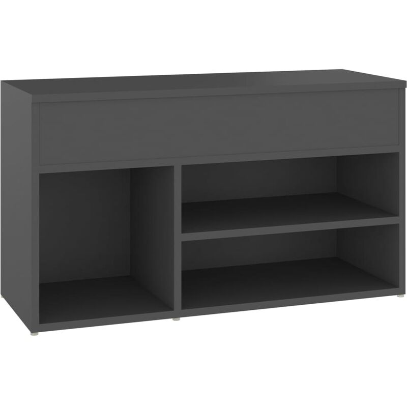 

vidaXL Banco zapatero gris 80x30x45 cm aglomerado - Gris