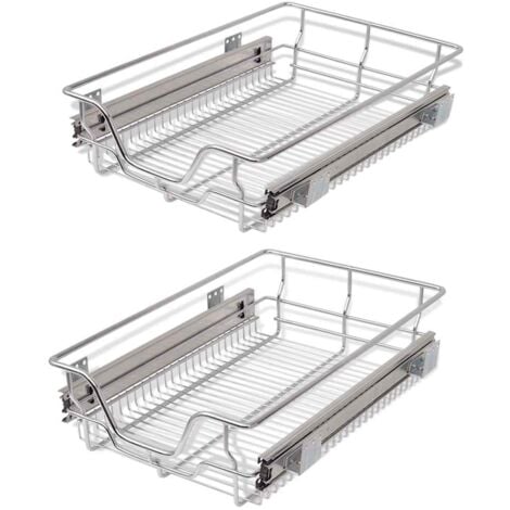 Bandejas de alambre extraíbles 2 uds plateado 400 mm