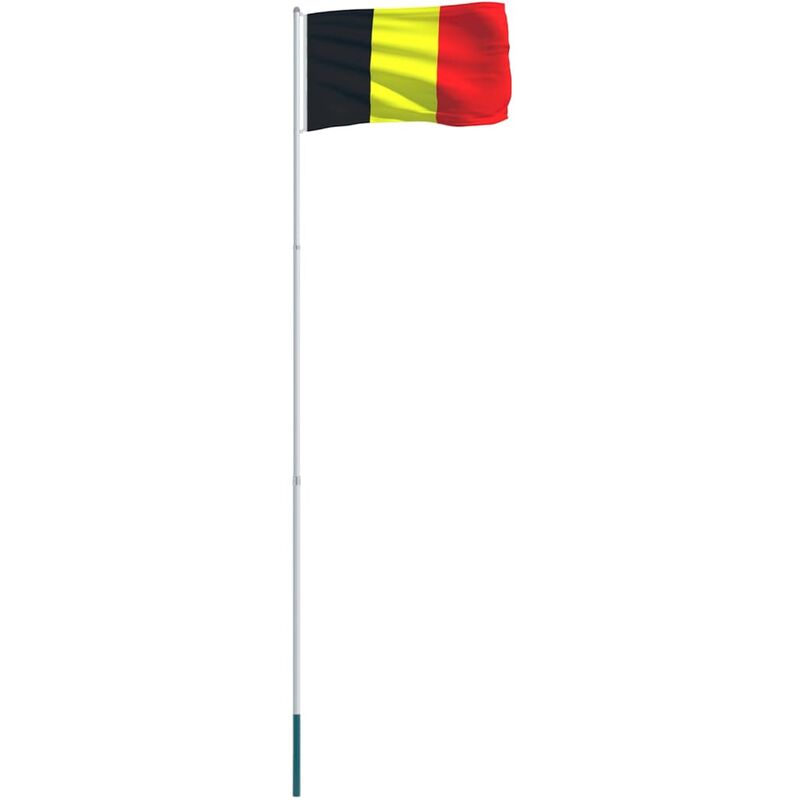 

vidaXL Bandera de Bélgica y mástil de aluminio 4 m