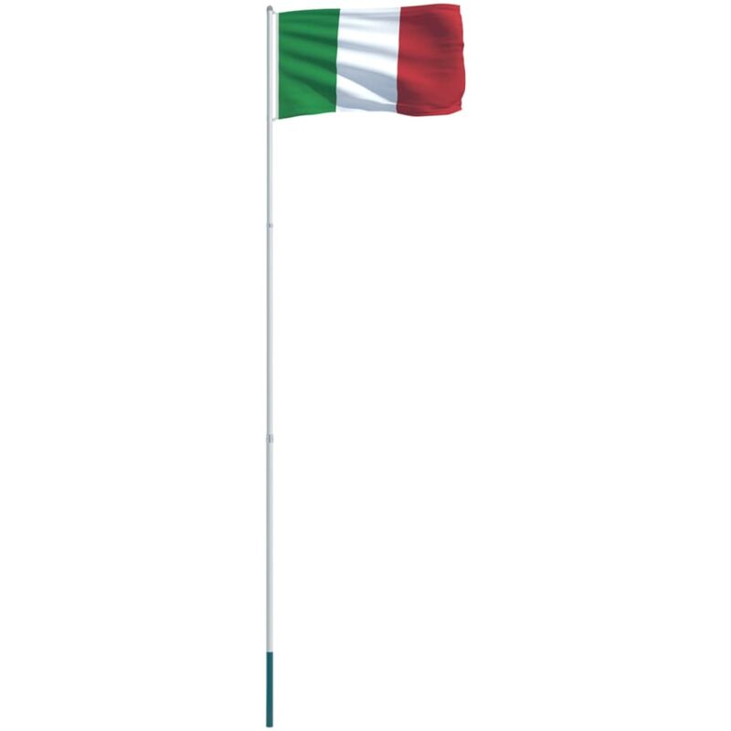 

Bandera de Italia y mástil de aluminio 4 m - Vidaxl