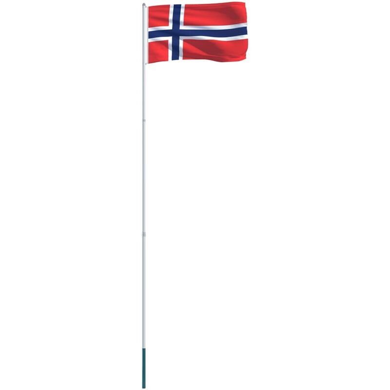

vidaXL Bandera de Noruega y mástil de aluminio 4 m