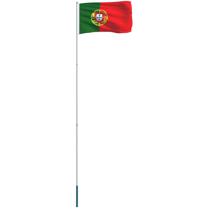 

Bandera de Portugal y mástil de aluminio 4 m - Vidaxl