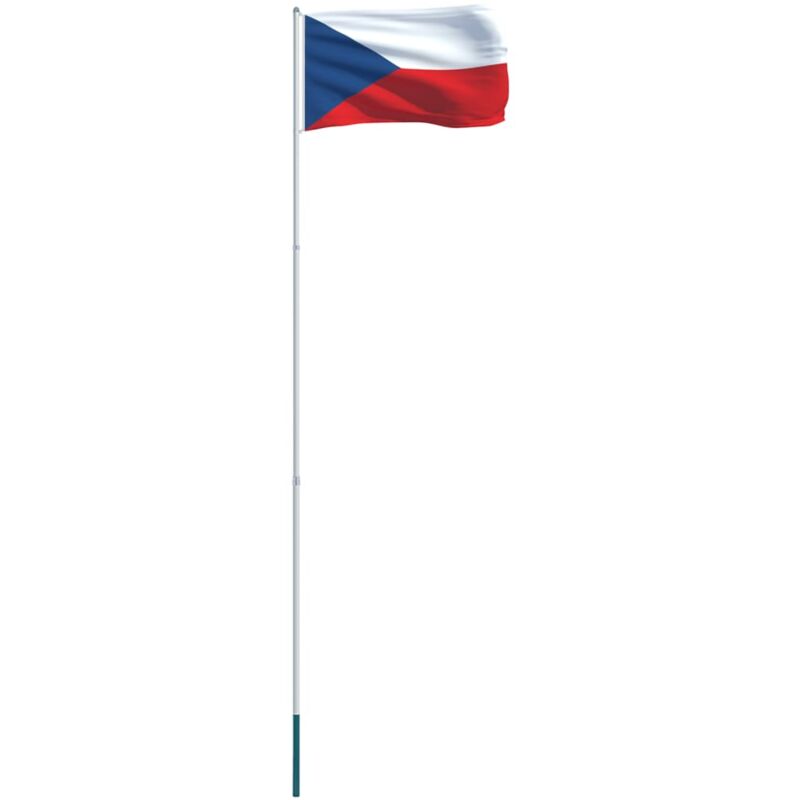 

vidaXL Bandera de República Checa y mástil de aluminio 4 m