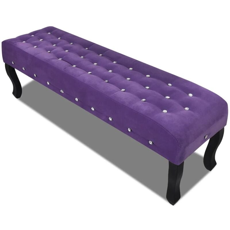 

vidaXL Banqueta de Terciopelo con Botones Acristalados Morada - Púrpura