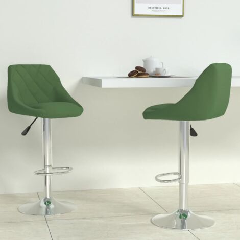 vidaXL Bar Stool 2 pcs Dark Green Velvet