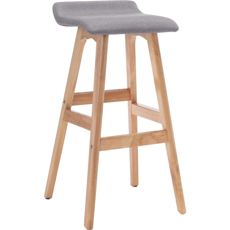 Bar Stool Light Grey Fabric Vidaxl