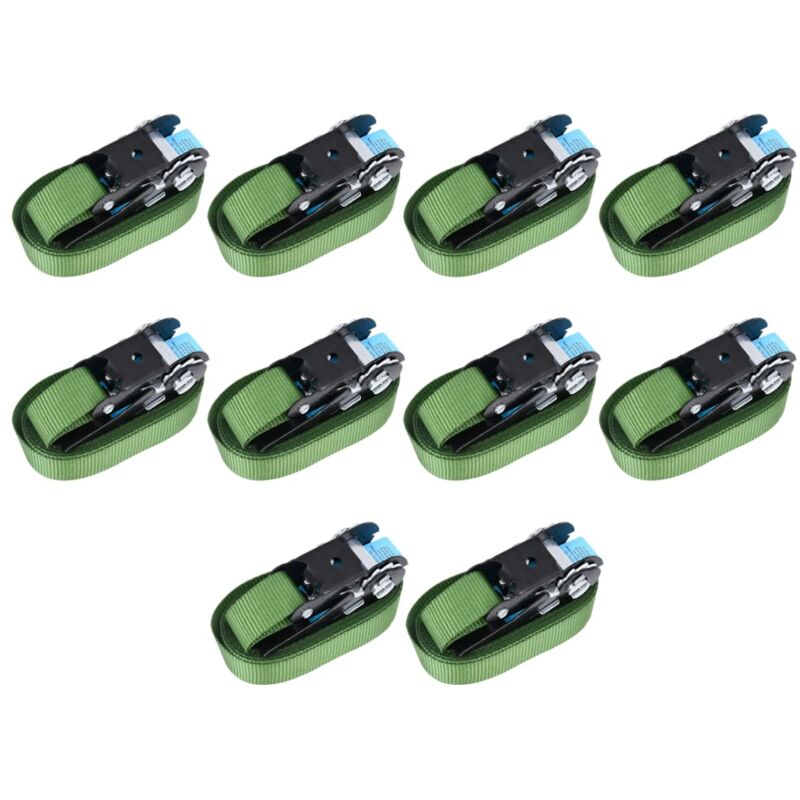 Ratchet Tie Down Straps 10 pcs 800 daN 6 m Green Vidaxl